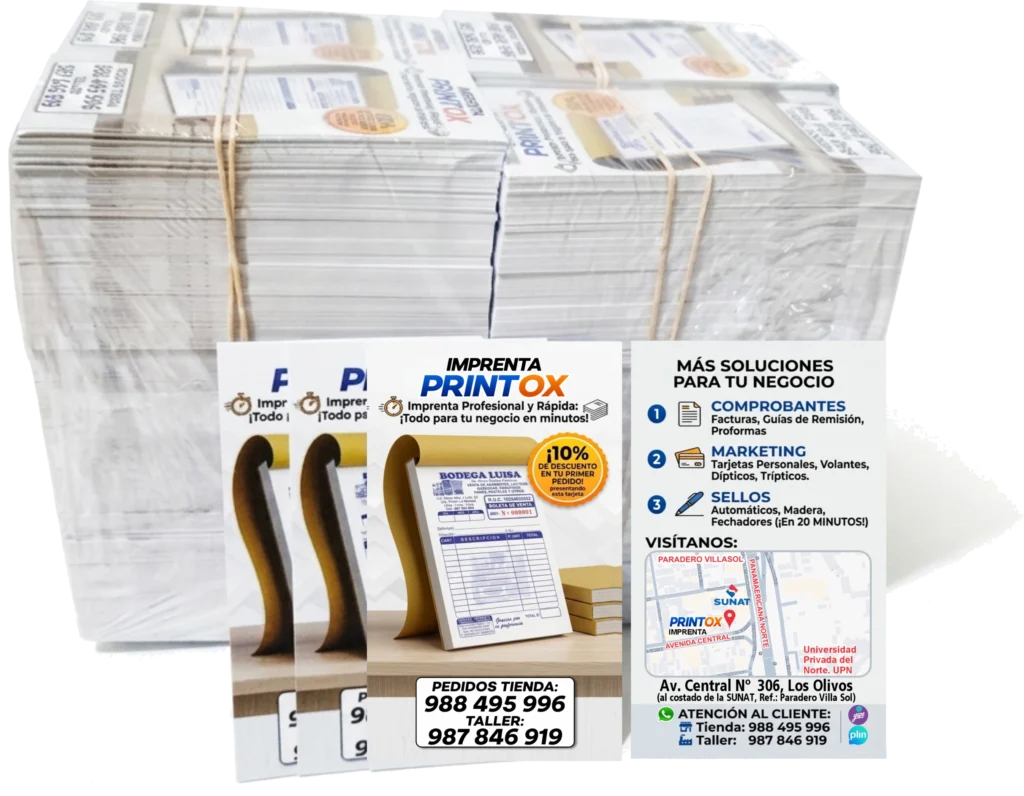 Tarjeta personal de PRINTOX Imprenta con diseño profesional