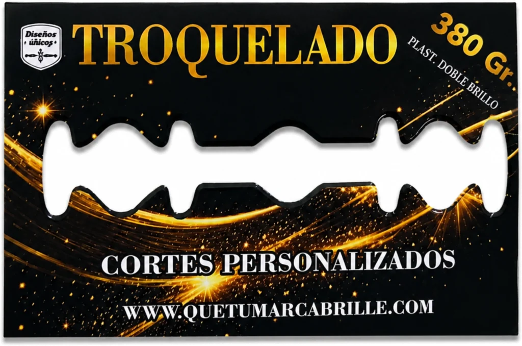 Tarjeta personal troquelada con corte personalizado y diseño exclusivo