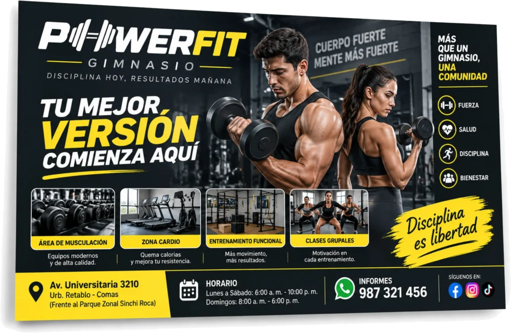 Afiche publicitario tamaño 70 x 50 cm horizontal