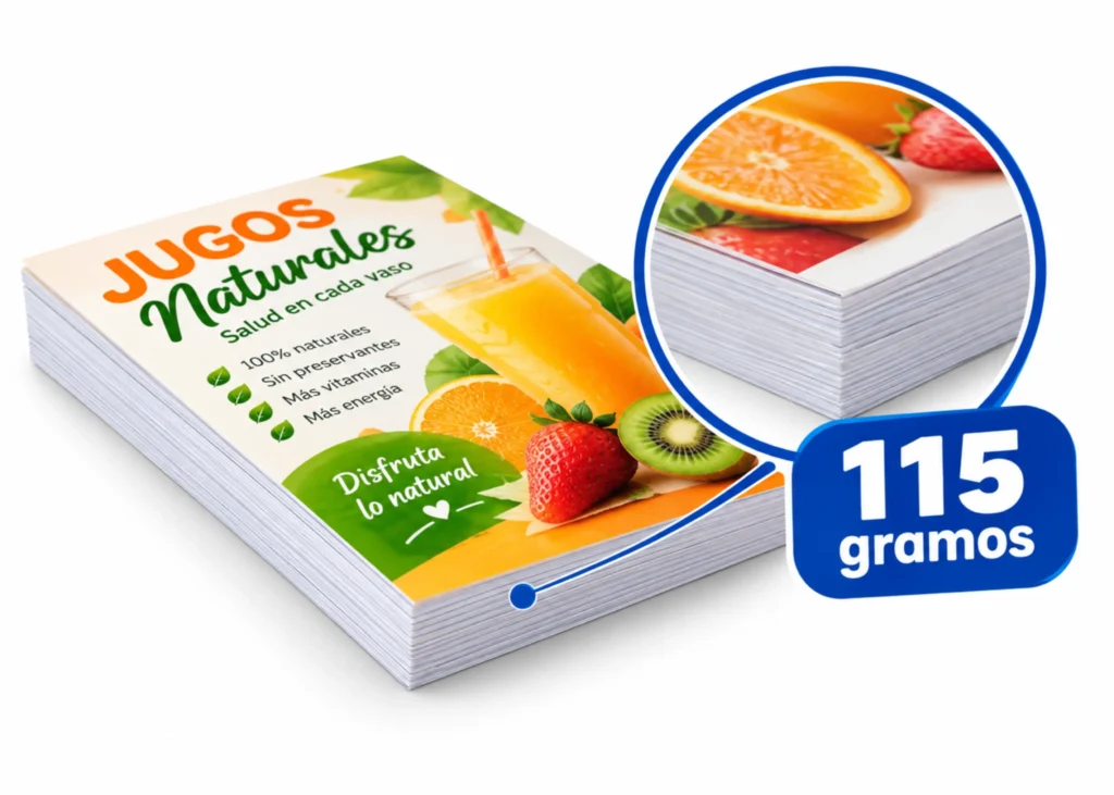 Papel couché de 115 gramos para impresión